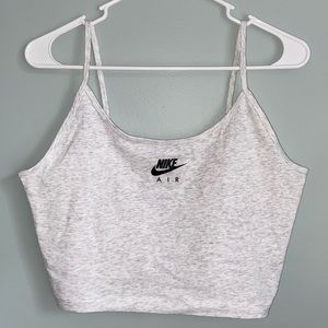 Nike Air Tanked Crop Top Grey Black Logo NEW